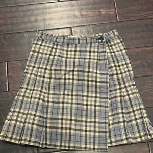 Hysteric Glamour Checkered A-Line Skirt in Gray and Cream